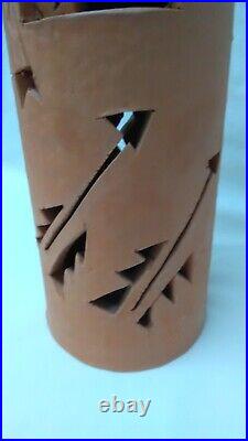 Robin Chlad Terra Cotta Kachina Luminaria Art Sculpture Signed