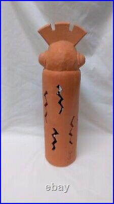 Robin Chlad Terra Cotta Kachina Luminaria Art Sculpture Signed