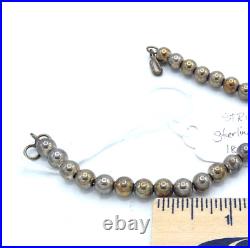 STR1240 Native American Indian sterling bead necklace 18 28g