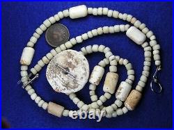 STRAND OF EARLY GLASS TRADE BEADS, SHELL and BONE BEADS CALIFORNIA