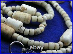 STRAND OF EARLY GLASS TRADE BEADS, SHELL and BONE BEADS CALIFORNIA