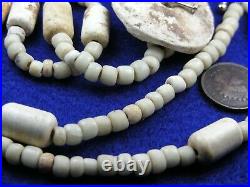 STRAND OF EARLY GLASS TRADE BEADS, SHELL and BONE BEADS CALIFORNIA