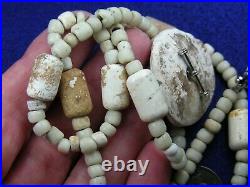 STRAND OF EARLY GLASS TRADE BEADS, SHELL and BONE BEADS CALIFORNIA