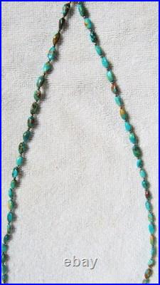 Santo Domingo Indian Sterling Silver Royston Turquoise Shell Pendant & Necklace