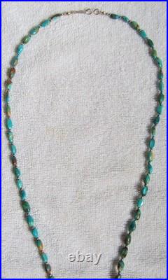 Santo Domingo Indian Sterling Silver Royston Turquoise Shell Pendant & Necklace
