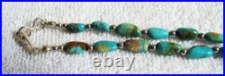 Santo Domingo Indian Sterling Silver Royston Turquoise Shell Pendant & Necklace