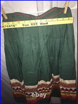 Seminole/native american Handmade Banded Patchwork Skirt, Cotton, Vintage