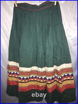 Seminole/native american Handmade Banded Patchwork Skirt, Cotton, Vintage