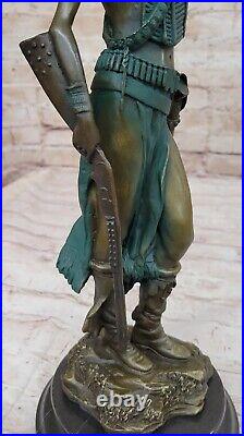 Sign Milo Native American Indian Girl Bronze Sculpture Figure Statue Figure