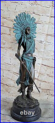 Sign Milo Native American Indian Girl Bronze Sculpture Figure Statue Figure Art