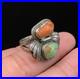 Signed DKL VTG Navajo Native American Sterling Silver. 925 Coral Turquoise Ring