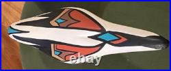 Signed Gray Feather Hand Painted Clay Bird Southwestern Native Style Ute