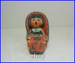 Signed Jemez Pueblo Storyteller Figurine Statue Native American Indian Five Kids
