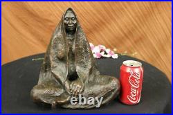 Signed Native American Indian Warrior Bronze Sculpture Figure Figurine Sale deco