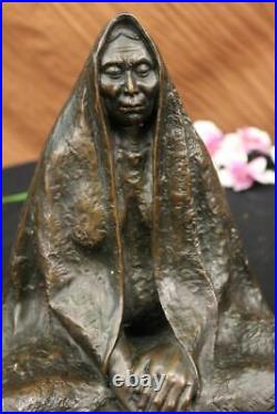 Signed Native American Indian Warrior Bronze Sculpture Figure Figurine Sale deco