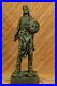 Signed Native American Indian Warrior Bronze Sculpture Statue Figurine Art Deco