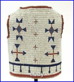 Sioux Indian Fully Beaded Style Native American Suede Leather Hide Vest