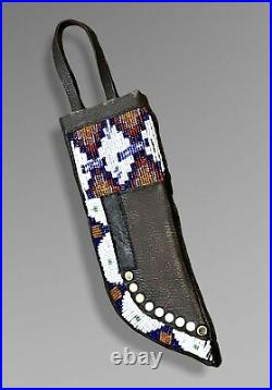 Sioux Style Indian Beaded Native American Leather Knife Sheath S824