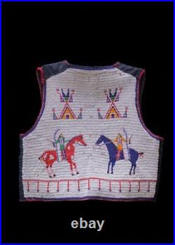 Sioux Style Vest Indian Beaded Original Handmade Native American Powwow War Vest