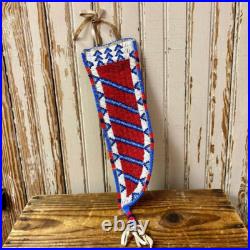 Sioux Tribe Native American Indian Beaded Knife Sheath Suede Leather Cover