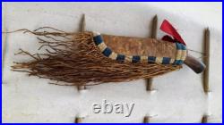 Sioux Tribe Native American Indian Beaded Knife Sheath Suede Leather Cover