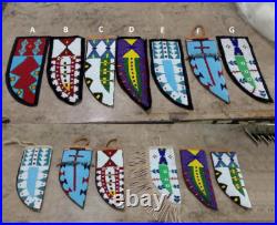 Sioux Tribe Native American Indian Beaded Knife Sheath Suede Leather Cover