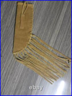 Sioux Tribe Native American Indian Beaded Knife Sheath Suede Leather Cover