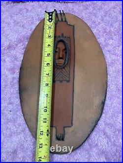 Southwest Native American Wall Mask Spirit Shadow Clay Metal