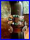 Sterling Silver Leather Natural Turquoise Old Dime Concho Bracelet