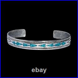 Sterling Silver Native American Arrowhead Cuff Bracelet with gemstones