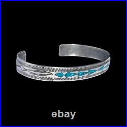 Sterling Silver Native American Arrowhead Cuff Bracelet with gemstones