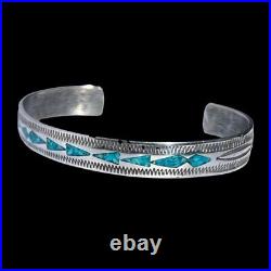 Sterling Silver Native American Arrowhead Cuff Bracelet with gemstones