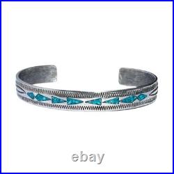 Sterling Silver Native American Arrowhead Cuff Bracelet with gemstones