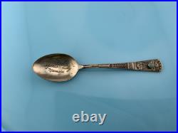 Sterling Silver Native American Indian Paiute Washoe Turquoise Thunderbird Spoon