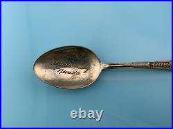 Sterling Silver Native American Indian Paiute Washoe Turquoise Thunderbird Spoon