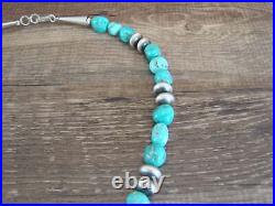 Sterling Silver Navajo Pearl & Turquoise 19 Necklace by I. John