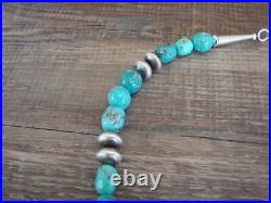 Sterling Silver Navajo Pearl & Turquoise 19 Necklace by I. John