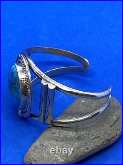 Sterling Silver & Turquoise Native American Indian Cuff Bracelet