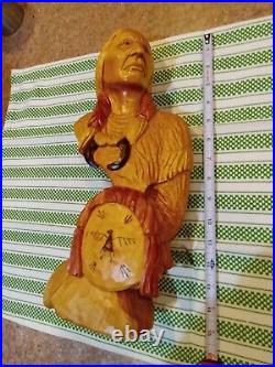 Stu Martin 14 Wood Carved Native American Indian Carving