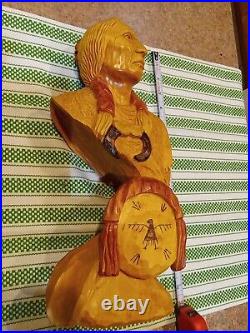 Stu Martin 14 Wood Carved Native American Indian Carving