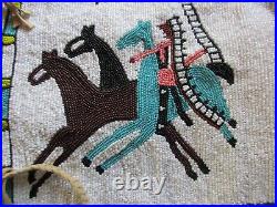 Superb Native American Beaded Leather Vest, Chief & Horses Motiff, Sd-082307800