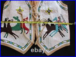 Superb Native American Beaded Leather Vest, Chief & Horses Motiff, Sd-082307800