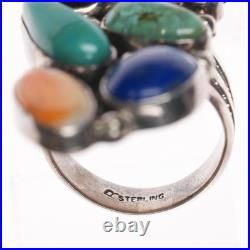 Sz9 B Native American sterling multi-stone ring