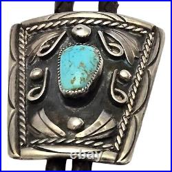 TRADITIONAL NAVAJO Darling Darlene TURQUOISE STERLING SILVER BOLO TIE