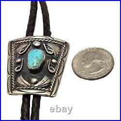 TRADITIONAL NAVAJO Darling Darlene TURQUOISE STERLING SILVER BOLO TIE