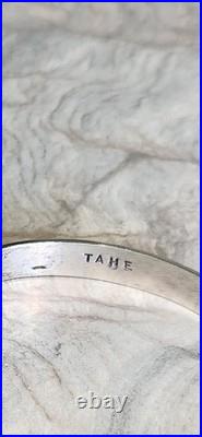 Tahe Native American Navajo Indian Sterling Silver Bangle Bracelet