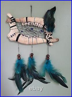 Taxidermy Bone Dream Catcher Skull Oddity Skeleton Beads Gems Crystals