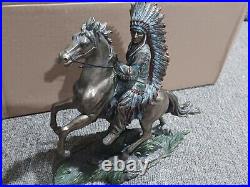 Top Collection Chief Sitting Bull on Horseback Statue Native American Sculp