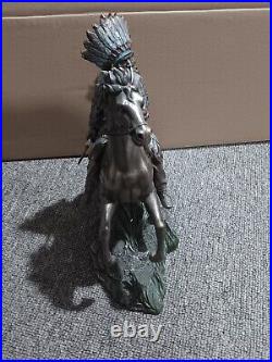 Top Collection Chief Sitting Bull on Horseback Statue Native American Sculp