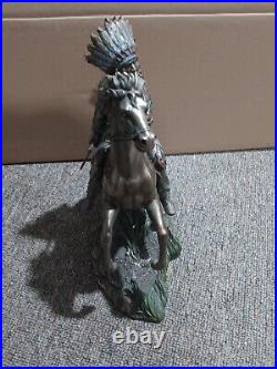 Top Collection Chief Sitting Bull on Horseback Statue Native American Sculp